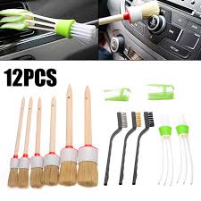11pcs Set Car Detailing Brush Kit Vehicle Interior Air Vent Wheel Cleaning Cloth Brush Tool Kit Car Cars Carwash Wash Car Detailing Cleaning Kit Brush Kit