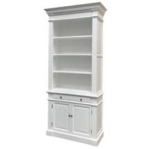 French Library One Bay Bookcase White No Ladder