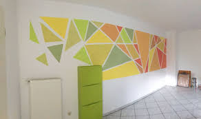 grun orange symphonie mosaik wand streifen dreiecke mosaik mosaikwand wand