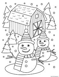 Snowman coloring pages for kids to enjoy with adults in the family. Christmas Mr And Mrs Snowman Coloring Pages Printable