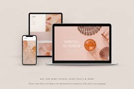 Coral Stock Photo Mockup Bundle Stationery Design Business Card Size Branding Template