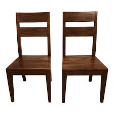 Dining room, bar and kitchen furniture. Pair Of Crate Barrel Basque Honey Wood Dining Chairs Original Price 400 Design Plus Gallery