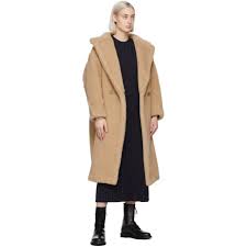 Jersey fabric 88% camelwool, 12% silk; Max Mara Beige Camel And Silk Teddy Coat Max Mara