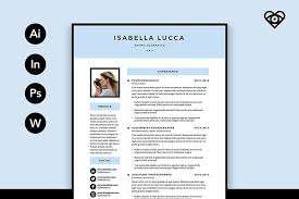 Classic Resume Template Set In Pastel Pink Pastel Blue Mint And Cream Microsoft Word Docx Unique Resume Template Creative Resume Templates Resume Template