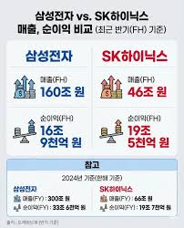 (충격적인) 삼성전자 vs. SK하이닉스 매출, 순이익 비교 (반기,FH)