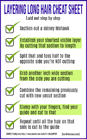 Conservatively cut the perimeter to keep hair dense. How To Cut Layers In Long Hair Yourself With Scissors