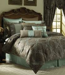 Beautiful Calming Palette Of Chocolate Brown And Seafoam Green Wonderful In This Bedroom With Its Fantastic Headbo Croscill Bedding Home Decor Comforter Sets