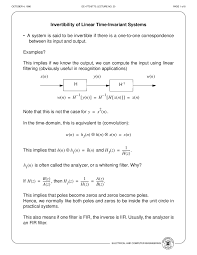 Invertibility Of Linear Time Invariant Systems Digital Signal Processing Lecture 20 Slides Electrical And Computer Engineering Docsity