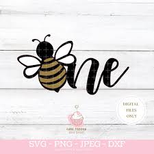 One Bee SVG Cake Topper SVG 1st Birthday Bee Theme Party