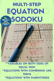 Fun Way To Practice Multi Step Equations With These Sodoku Puzzles Includes Solving Equations With Parent Multi Step Equations Teaching Algebra School Algebra