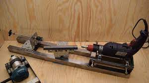 In This Video I Am Going To Show You How To Build A Wood Lathe Driven By An Old Power Drill The Lathe Will Be Built Arou Homemade Lathe Wood Lathe