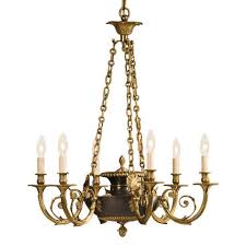 Brass And Bronze Chandelier With Antique Bronze Accents