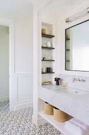 Love This Simple Bathroom With Marble Vanity And Side Shelves Bathroom Interior Bathroom Design Small Bathroom
