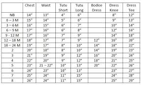 Tutu Dress Size Chart Google Search Tutu Size Chart