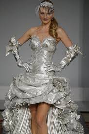 Pnina Tornai Closer View Of This Silver Wedding Dress Pnina Tornai Wedding Dress Silver Wedding Dress Silver Wedding Gowns