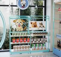 New Supermarket Pet Food Toys Shop Display Shelves Snake Counter Popup  Store Lovely Design Blue Color for Pets Store Display