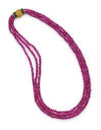 An Antique Three Strand Burmese Ruby Bead Necklace Available At Fd Gallery Www Fd Inspired Com Ruby Necklace Necklace Burmese Ruby