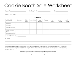 Girl Scout Cookie Booth Worksheet Cookie Booth Sale