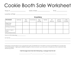 girl scout cookie booth worksheet cookie booth sale