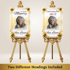 Funeral Welcome Sign, Celebration of Life Announcement Poster Obituary  Tribute for Grandmother, Woman, Editable Digital Download, 3 Sizes
