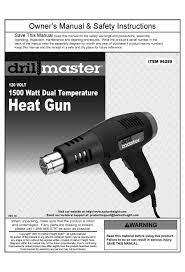Drill Master Heat Gun Owner S Manual Pdf Download Manualslib