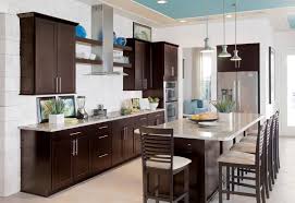 Glass doors are not a new trend, but you can give them a modern feel. á‰ Modern Kitchen With Brown Cabinets Fresh Design
