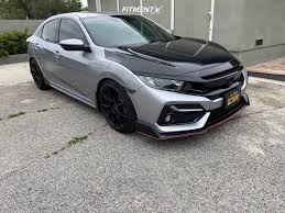 We like our sport touring's handsome upholstery. 2020 Honda Civic Enkei Ts9 Eibach Lowering Springs Fitment Industries