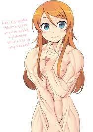 aqua eyes blonde hair blush female female only high resolution  human kirino kosaka long hair muscle muscular female nipples nude ore no  imouto ga konna ni kawaii wake ga