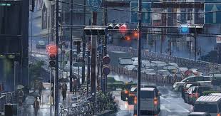 Traffic Rain Japan The Garden Of Words Makoto Shinkai Lo Fi Wallpapers Fur Android Apk Herunterladen Nigh Anime City Laptop Wallpaper Anime Scenery Wallpaper
