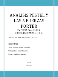 El origen del análisis pest se remonta a 1968 con la publicación de un ensayo sobre marketing por el contrario, el análisis pest se centra en el contexto del proyecto o empresa. Pestel Y Porter 2 Industria Textil Peru