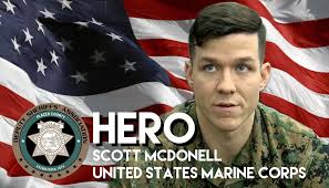 🚨Hero Alert🚨 Recently 24 year old Camp LeJeune Marine Corporal Scott  McDonell came across a major car accident in nearby Wilmington. A vehicle  had crashed into a tree and was ablaze with