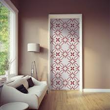 Personnalisez La Porte Avec Un Motif De Carreaux De Ciment Comme Des Ceramiques De Couleur Rouge Et B Porte De Chambre Decoration Maison Stickers Porte Placard