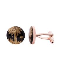 Palm Tree Black Cufflinks Handcraft Cufflinks Men