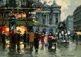 Antoine Blanchard Marcel Masson Un Cafe De La Paix Opera Peinture Paris Art Parisien Peintre Impressionniste