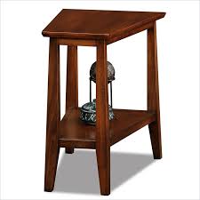 Leick Delton Triangle Solid Wood End Table In Sienna Finish Wedge End Table Wood End Tables