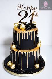 2 Tier Black And Gold Cake Tiered Cakes Birthday 40th Birthday Cakes 21st Birthday Cakes