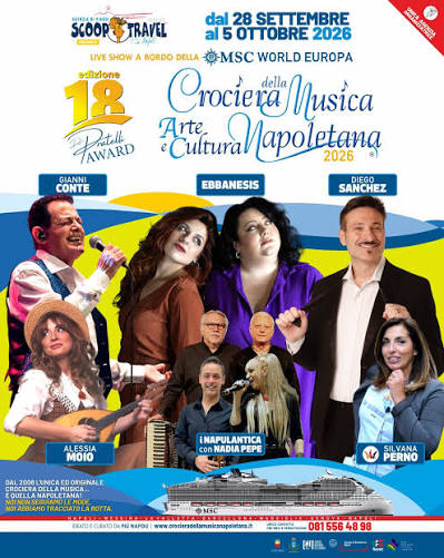 Sono felice di annunciarvi che sar&ograve; tra i protagonisti della 18&ordf; Crociera  della Musica, Arte e Cultura Napoletana! 🚢 Da 18 anni, questo evento  ribadisce un concetto semplice ma potente: Napoli &egrave;