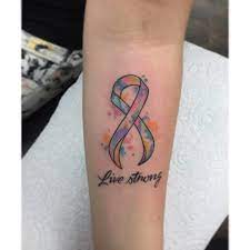 The cancer ribbon tattoo designs were filled with a special symbolism for centuries, they could tell a lot about a person, his nature and mans personality. 65 Unterstutzende Krebs Ribbon Tattoo Designs Bedeutungen Nicht Nur Zum Spass 2018 Manner Allg Cancer Ribbon Tattoos Cancer Tattoos Ribbon Tattoos