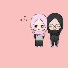 Disini kalian bisa foto bareng sahabat berdua saat pergi kesuatu tempat yang instagramable. Kartun Muslimah Yang Cantik Ilustrasi Karakter Wallpaper Kawaii Kartun
