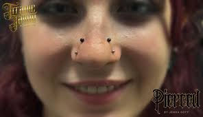 Pair of high nostril piercings from the other day 🖤 • If you would like to  book in, please pop @titanictattoos a message. Or use our website 🖤 • • •  • #