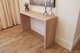 Diy Waterfall Plywood Console Table Woodworking Furniture Plans Woodworking Plans Diy Woodworking Projects That Sell