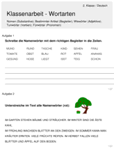 Ubungen Zu Wortarten 2 Klasse Wortarten Wortarten Deutsch Wortbildung