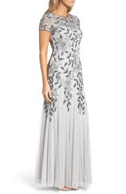 Adrianna Papell Floral Beaded Trumpet Gown Regular Petite Mother Of Groom Outfits Special Dresses Beautiful Dresses