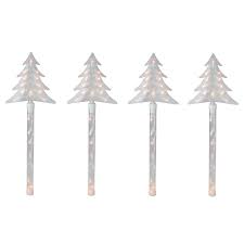 Maybe you would like to learn more about one of these? Northlight Set Of 4 Lighted Christmas Tree Pathway Marker Lawn Stakes Clear Lights The Home Depot Canada