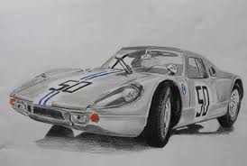 Ein Schoner Porsche Mit Polychromos Gezeichnet