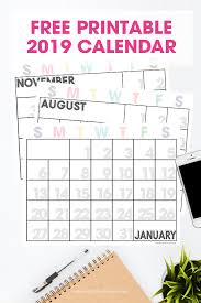 Free 2021 calendars that you can download, customize, and print. 2019 Printable Calendar Free Printable Monthly Calendar