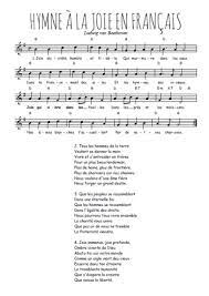 Hymne A La Joie En Francais Partition Gratuite