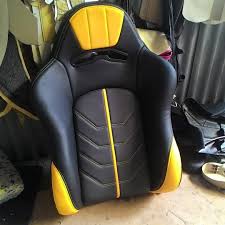 Car Auto Silver With Yellow And Black And Grey Interior Automotive Upholstery Car Seats Custom Car Interior