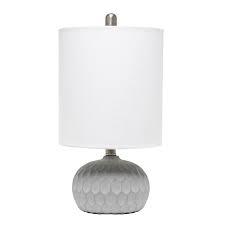 Henn&hart tl0029 industrial modern gold dipped concrete bedside table white linen shade for nightstand, bedroom, living room, office, study lamp, one size 4.6 out of 5 stars 23 $53.98 $ 53. Elegant Designs Cement Base Table Lamp With Long Drum Shade All The Rages