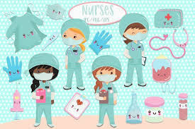 Nurses And Medical Clipart 549328 Characters Design Bundles Clip Art Etsy Banner Photoshop Design